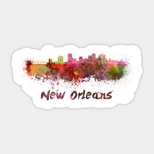 New Orleans skyline in watercolor Sticker